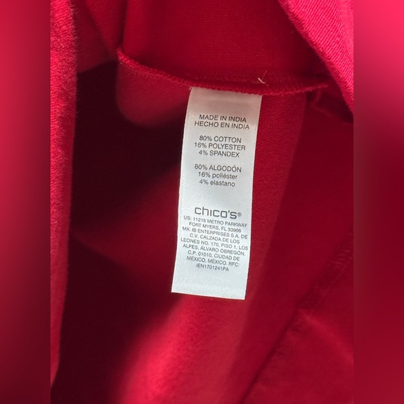 NEW Chico’s Beaded Embellished Scoop Neck Red Shift Dress Women’s 1/M/8 Holiday - Picture 10 of 10